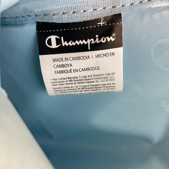Champion 15” Backpack Navy Blue‎ cript Logo,Laptop Sleeve,Padded Straps New - Picture 9 of 16